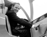 Businessman boarding a private plane poster print, symbolizing success.