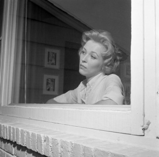 Woman Looking Out the Window Poster Print - Art Print