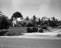 Suburbian Houses Poster Print showcasing charming suburban architecture.