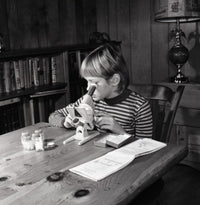 Boy Doing Homework Poster Print featuring a child studying