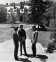 Students Standing in Front of College Building Poster Print