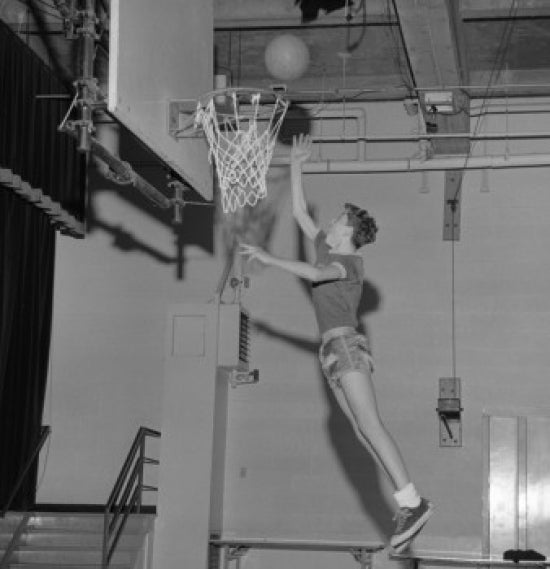 Young man playing basketball poster print, vibrant sports art