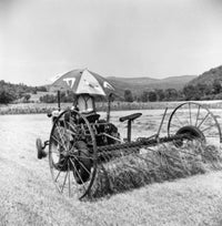 Harvesting Machinery Poster Print showcasing agricultural equipment.