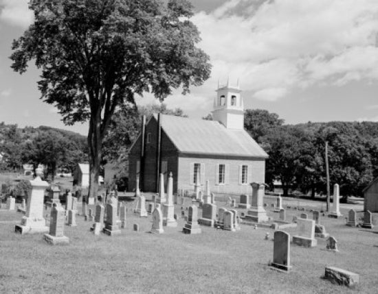 Village Cemetery Poster Print showcasing serene beauty for home decor.