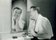 Man in Bathroom Poster Print, unique artwork perfect for decor.