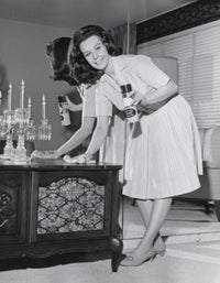 Portrait of a Young Woman Polishing Furniture Poster Print