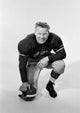 Portrait of a young football player poster print