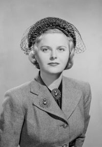 Portrait of Young Woman Wearing Hat Poster Print