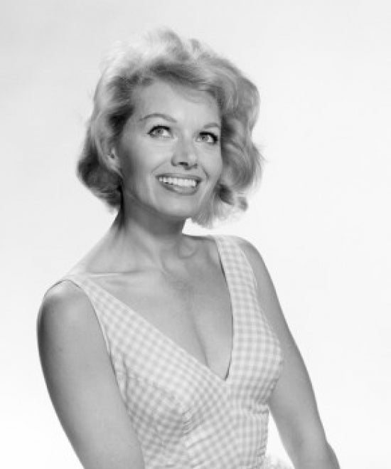 Portrait of blonde woman poster print showcasing elegance and beauty.