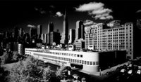 Infrared view of New Airlines Terminal Building in New York City poster print.