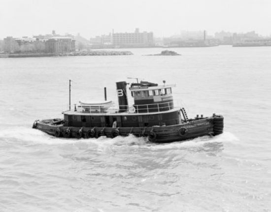 Tugboat on the East River Poster Print showcasing New York City