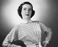 Close-up of a young woman smiling poster print