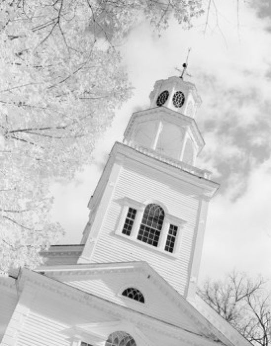 Bennington First Church Poster Print showcasing Vermont's scenic landscape.