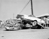 USA New York Crushed Cars on Road Poster Print