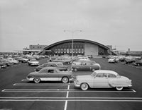 USA Levittown parking lot poster print featuring cars.