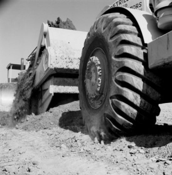 Dump Truck Close-Up Poster Print showcasing intricate details.
