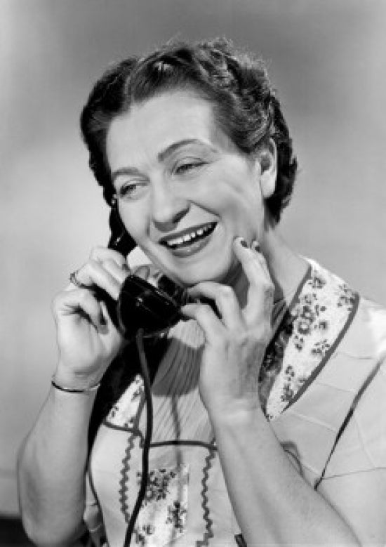 Woman Using Telephone in Home Poster Print