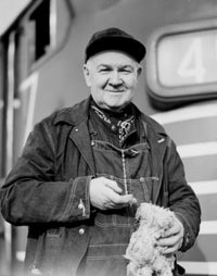 Portrait of Train Driver Poster Print showcasing a dedicated train driver.