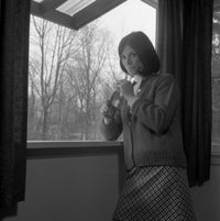 Poster print of a woman drinking juice from a bottle