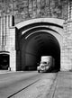 Poster print of a truck exiting Lincoln Tunnel in Weehawken, New Jersey
