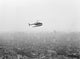 Helicopter Over New York City Poster Print showcasing the skyline.