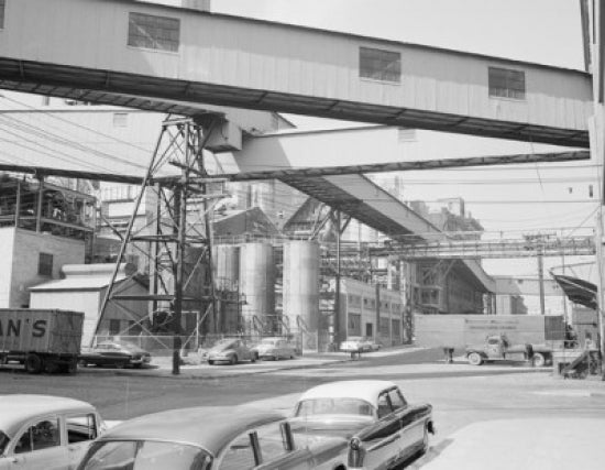 Power Plant of Palmolive Poster Print showcasing Jersey City architecture.
