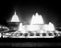 USA Washington DC Capitol at Night Poster Print showcasing the illuminated dome.
