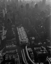 Aerial view of Midtown Manhattan poster print featuring New York City skyline.