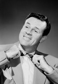 Mature man tying a bow tie poster print showcasing elegance and style.