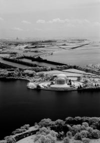 Washington DC view from the Washington Monument poster print featuring Potomac River and Jefferson Memorial.