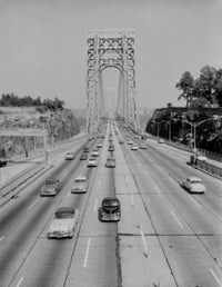 High angle view of traffic on George Washington Bridge poster print