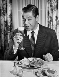 Portrait of mid adult man enjoying a beer - Poster Print