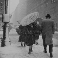 USA, New York City People Walking in Snowstorm Poster Print