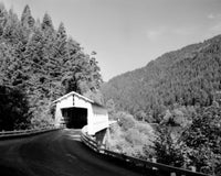 USA Oregon Covered Bridge Poster Print showcasing scenic beauty
