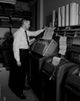 Weather Forecast Teletype Machine Poster Print showcasing vintage technology.