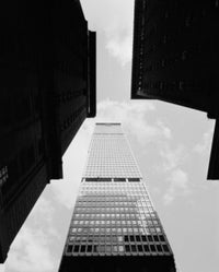Low angle view of a skyscraper in New York City poster print.