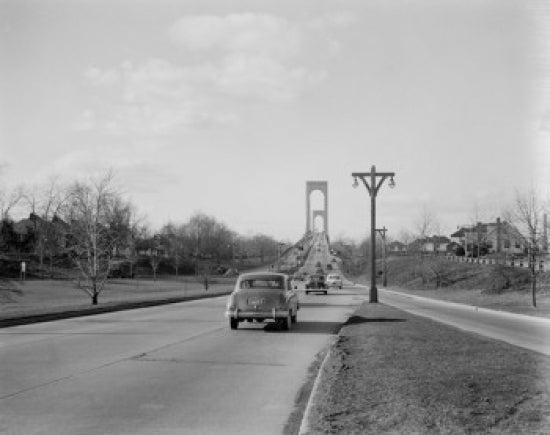New York City Urban Traffic Poster Print with Bronx Whitestone Bridge