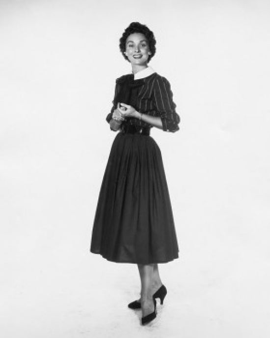 Portrait of a young woman smiling poster print