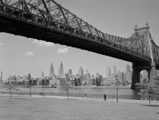 New York City Skyline at East River with Queensboro Bridge Poster Print