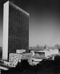 New York United Nations Building Poster Print with East River and Queensboro Bridge