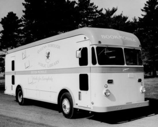 USA New York City Queens Borough Public Library Bookmobile Poster Print