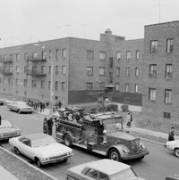New York City Fire Engine Poster Print showcasing vibrant urban life.