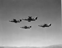 F9F Panther Fighter Planes Flying in Formation Poster Print