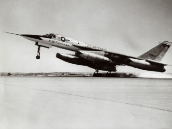 B-58 Hustler Bomber Plane Taking Off Poster Print