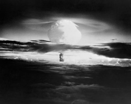 Cloud formed by an atomic bomb explosion in Marshall Islands, 1952 poster print.