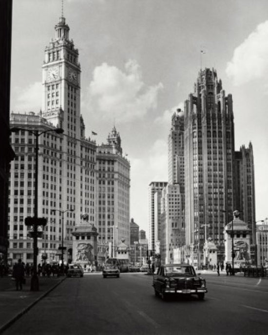 Skyscrapers in Chicago Poster Print showcasing urban architecture.
