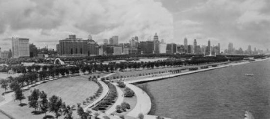 High angle view poster print of Grant Park in Chicago, Illinois.