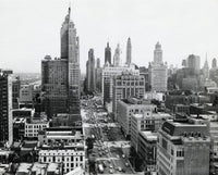 High angle view of Chicago cityscape poster print showcasing Michigan Avenue.