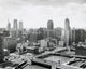 High angle view of Chicago River cityscape poster print.