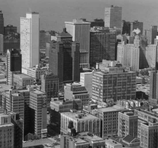 Skyscrapers in a City Poster Print showcasing Chicago's skyline